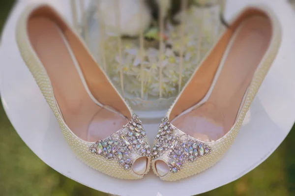 Rhinestones ile düğün ayakkabıları, Yukarıdakilerin görünümü