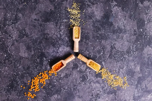 Lentilles Orange Crues Millet Bulgur Pour Une Bonne Nutrition Santé — Photo