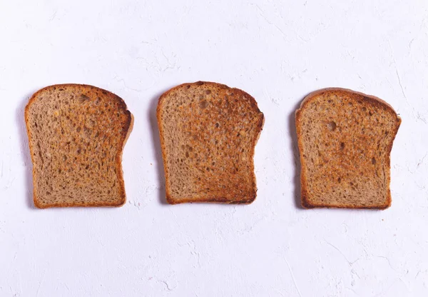 Crispy Toasted Bread Toast White Background — Stock Photo, Image