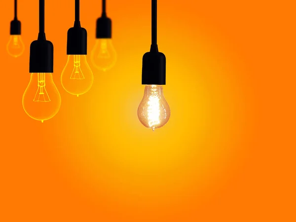 Innovation Leadership Concept Glowing Bulb Bulbs — стоковое фото