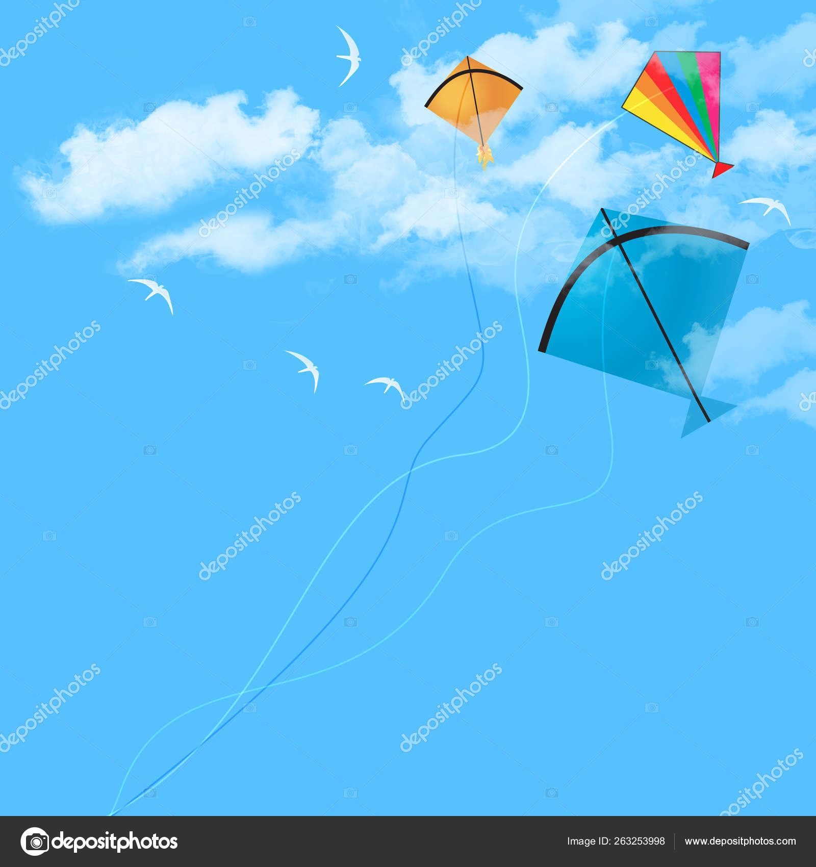 Kite Fly Sky Blue Background Stock Photo by Iftakhar 263253998