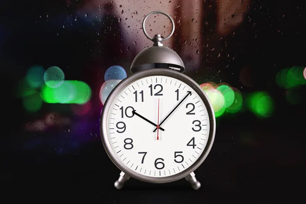 Relógio Alarme Retro Branco — Fotografia de Stock