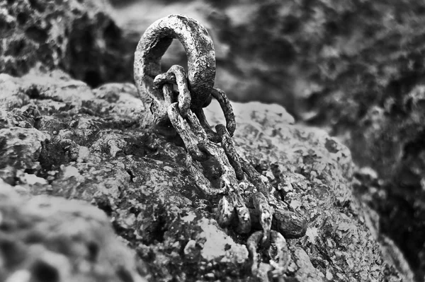 Chain Stone Santa Ponsa Gulf — Stock Photo, Image