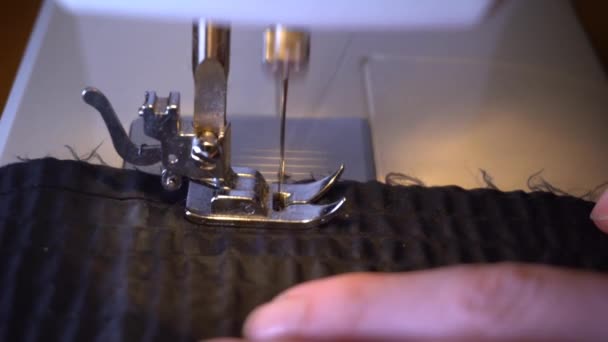Close Sewing Machine Action — Stock Video