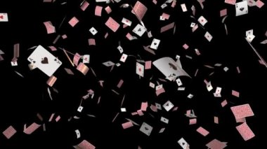 Düşen poker kartları sadece alfa kanal ile aslar 