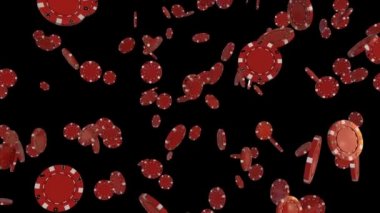 başlangıç ve bitiş ile kırmızı düşen poker fişleri 