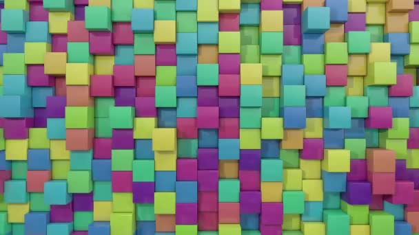 Анімований Куб Випадкової Комбінації Кольорів Фонового Циклу — стокове відео