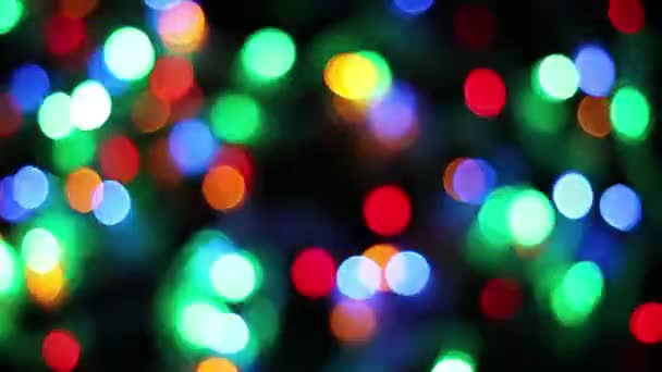 Colored Christmas Light Bokeh Close — ストック動画