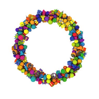 Letters from Christmas ornaments, the letter O