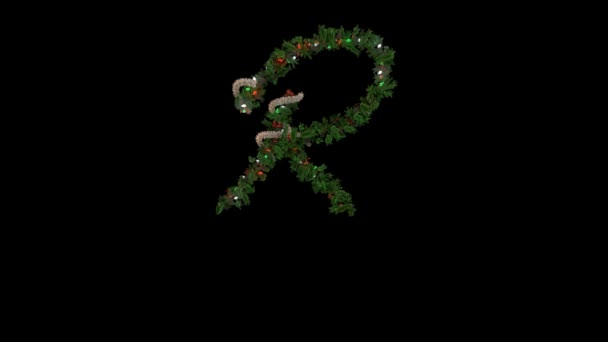크리스마스 과깜박이는 빛들로 구성된 애니메이션 홀리데이 텍스트 타이포그래피 — 비디오