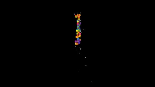 크리스마스 애니메이션의 타이포그래피 불규칙 색상을 — 비디오