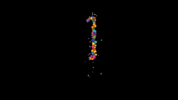 Tipografía Letras Navideñas Animación Adornos Navideños Con Copos Nieve Colores — Vídeo de stock