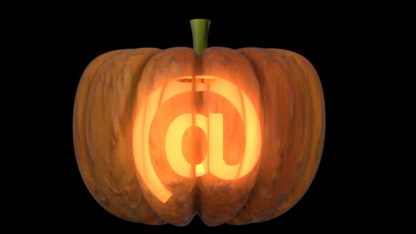 Animerade Snidade Pumpa Halloween Text Typsnitt Med Ljus Ljus Animation — Stockvideo