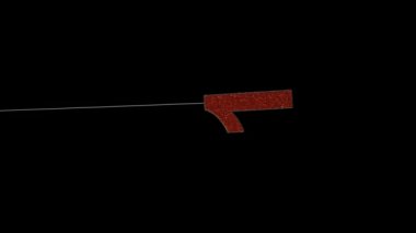 3D animasyon dinamik simler noel süsü yazı tipografi döngüsü alfa kırmızı 1 ile