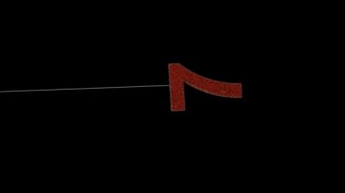 3D animasyon dinamik simler noel süsü yazı tipografi döngüsü alfa kırmızı 7 ile