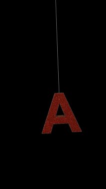 3D animasyon dinamik simler noel süsü yazı tipografi döngüsü alfa kırmızı altınla