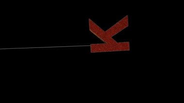 3D animasyon dinamik simler noel süsü yazı tipografi döngüsü alfa kırmızı altın K