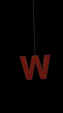 3D animasyon animasyon dinamik simler noel süsü yazı tipografi döngüsü alfa kırmızı altın W