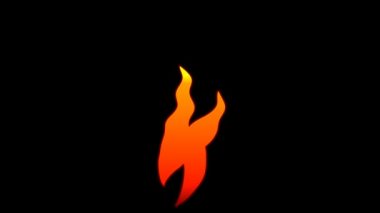 Vektör Düz Çizgi film alevi metni alfa 4 ile tipografi animasyon döngüsü