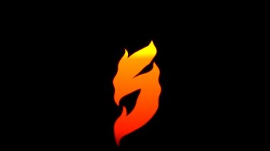 Vektör Düz Çizgi film alevi metin tipografi animasyon döngüsü alfa 5 ile