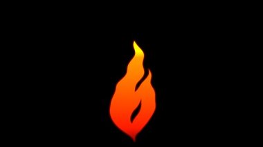 Vector Düz Çizgi film Alev metni tipografi animasyon döngüsü alfa 6 ile