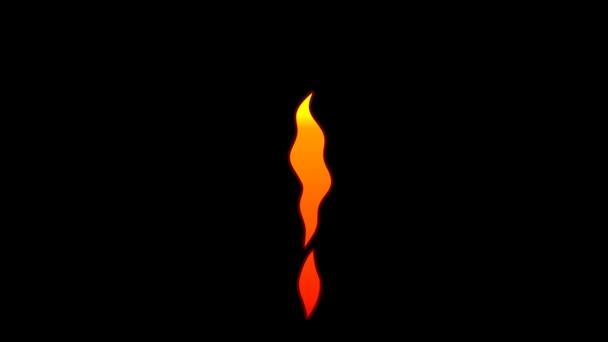 Vector Flat Flamme Dessin Animé Texte Typographie Animation Boucle Avec — Video