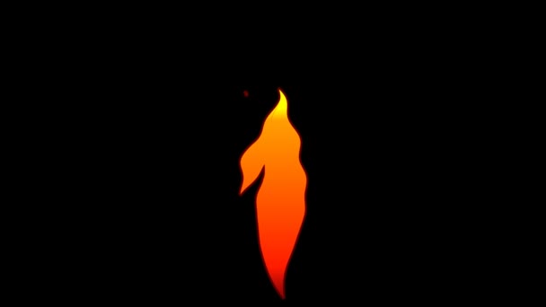 Διάνυσμα Επίπεδη Φλόγα Κινουμένων Σχεδίων Κείμενο Τυπογραφία Animation Βρόχο Άλφα — Αρχείο Βίντεο