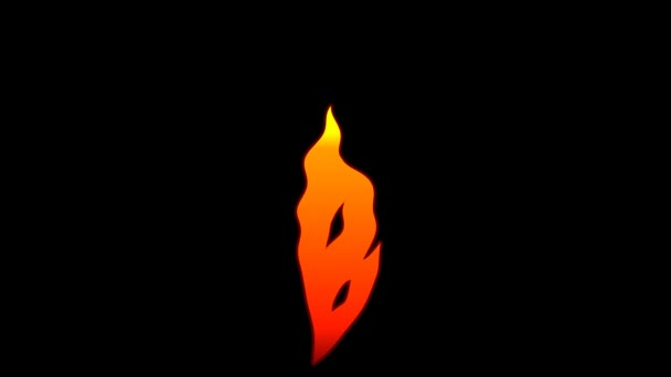 Vector Flat Cartoon Flame Text Typography Animation Loop Alpha — 비디오