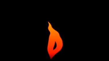 Vektör Düz Çizgi film alevi metin tipografi animasyon döngüsü alfa D ile