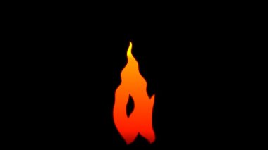 Vektör Düz Çizgi film alevi metin tipografi animasyon döngüsü alfa Q ile