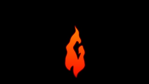 Vector Flat Cartoon Flame Text Typography Animation Loop Alpha — 비디오