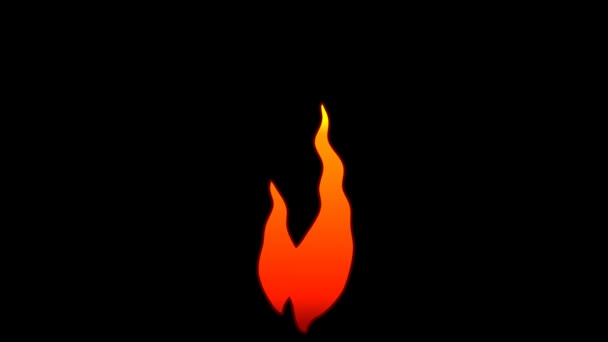 Διάνυσμα Επίπεδη Φλόγα Κινουμένων Σχεδίων Κείμενο Τυπογραφία Animation Βρόχο Άλφα — Αρχείο Βίντεο