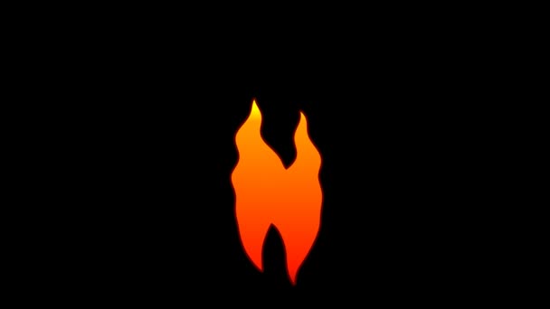 Vector Flat Cartoon Flame Text Typography Animation Loop Alpha — Stock Video