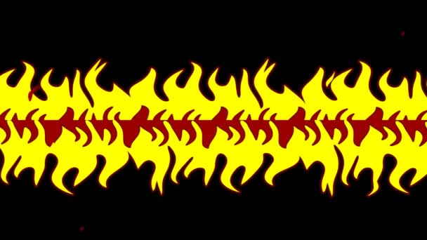 Vector Flat Cartoon Flammenübergangs Animationsschleife Mit Alphatransition — Stockvideo