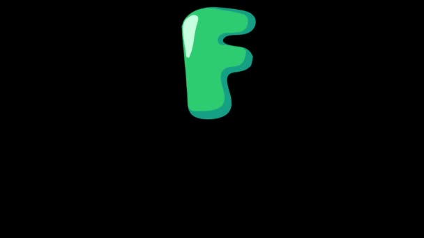 Flat Gooey Letras Viscosas Animação Tipográfica Fluindo Com Alfa — Vídeo de Stock