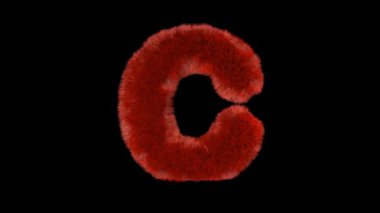 Alfa kanal C ile tüylü kıl metni tipografisi