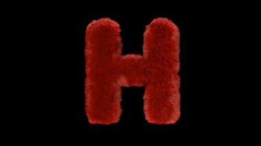 Alfa kanal H ile kabarık tüylü yazı tipi