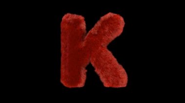Alfa kanal K ile kabarık saç kürkü tipografisi