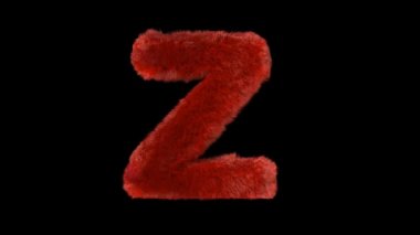 Alfa kanal Z ile kabarık tüylü metin tipografisi