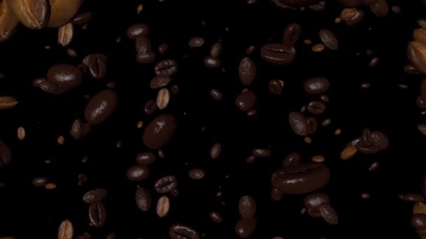 Spadające Ziarna Kawy Pętli — Wideo stockowe