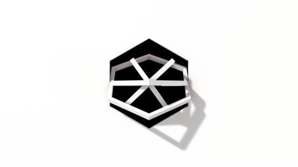 Unsur Cincin Giroskop Yang Memutar Hexagon Dengan Alpha — Stok Video