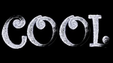 Frost ile buz metni oluşturuluyor ve ayrı bir alfa kanalı Cool yazılıyor