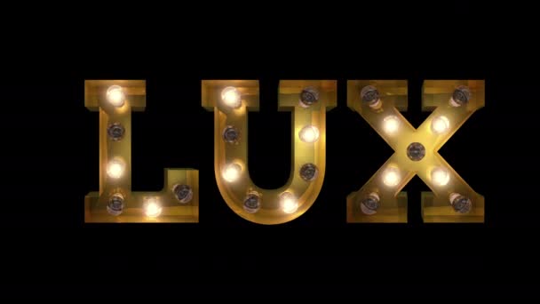 단어의 철자를 깜박이는 Lux — 비디오