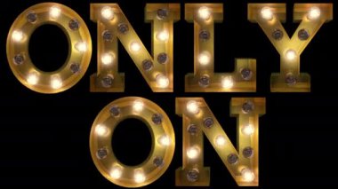 Ampul harfi çekici yol yanıp sönen aksiyon sadece kelime üzerinde yazılıyor