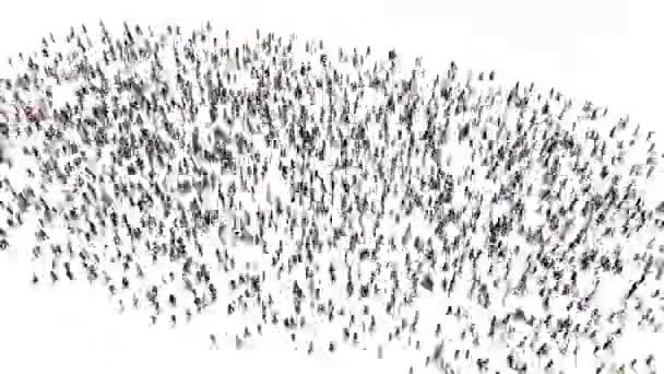Die Menschen Versammelten Sich Einer Menschenmenge Die Den Text Bildete — Stockvideo