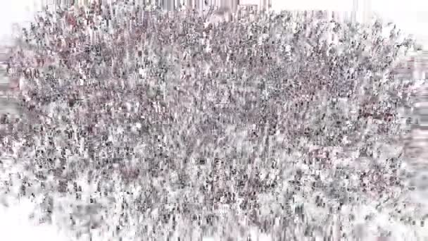 Άνθρωποι Κόκκινο Λευκό Μπλε Μαζεύτηκαν Στο Πλήθος Σχηματίζοντας Χάρτη Των — Αρχείο Βίντεο