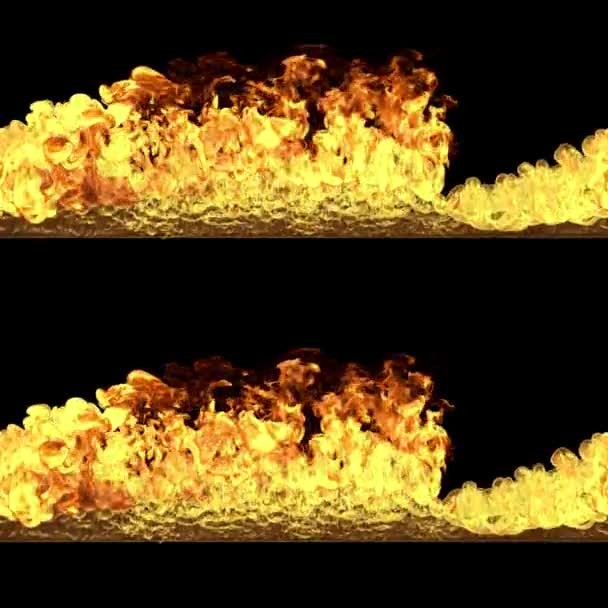 Estéreo 360 Sob Animação Círculo Flamejante Com Alfa Separado — Vídeo de Stock