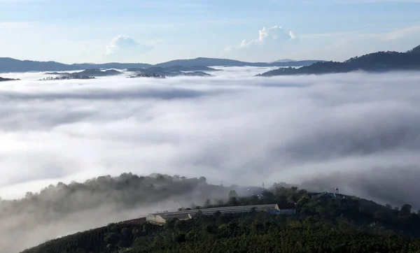 Oblačno Vrací Náhorní Plošinu Lam Dong Lat — Stock fotografie