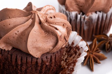 Çikolatalı kek closeup 