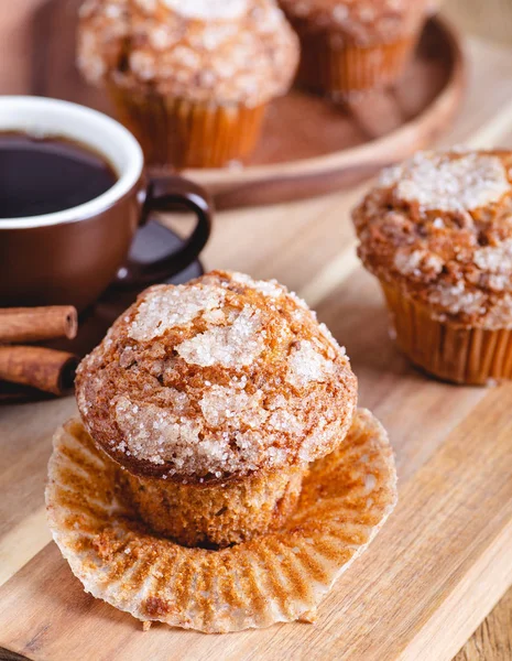 Cinnamon Muffin and Cup of Coffee — Stok Foto